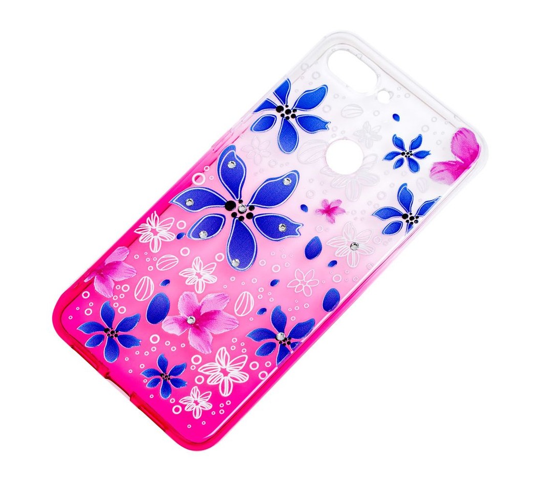 Накладка Glamour Ambre для Xiaomi Mi 8 Lite "Квіти рожеві"-1