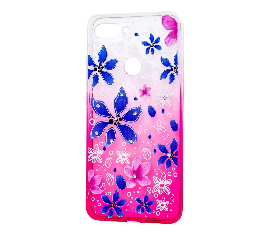 Накладка Glamour Ambre для Xiaomi Mi 8 Lite "Квіти рожеві"-0