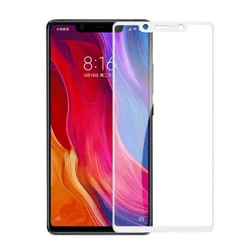 Захисне скло Full Glue для Xiaomi Mi 8/Mi 8 Pro біла рамка-0