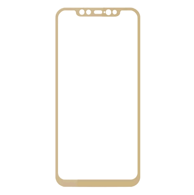 Захисне скло Silk Screen для XiaomiI Mi 8/Mi 8 Pro золота рамка (поклейка рамкою)-0