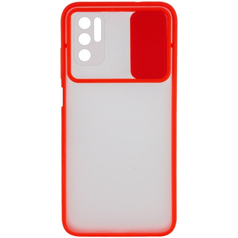 Накладка Camshield mate TPU для Xiaomi Redmi Note 10 5G / Poco M3 Pro червона шторка-0