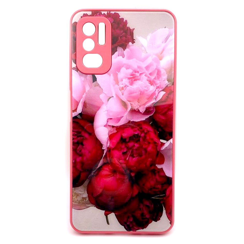 Накладка Marble Clouds для Xiaomi Redmi Note 10 5G/Poco M3 Pro (Півонії,скло)-0