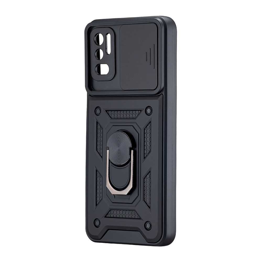 Накладка Camshield Serge Ring для Xiaomi Redmi Note 10 5G/Note 10T 5G/Note 11SE/Poco M3 Pro Чорна-0