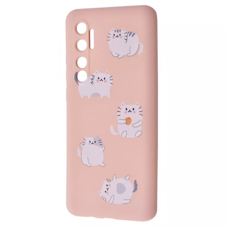 WAVE Fancy для Xiaomi Mi Note 10 Lite (funny cats/pink sand)-0