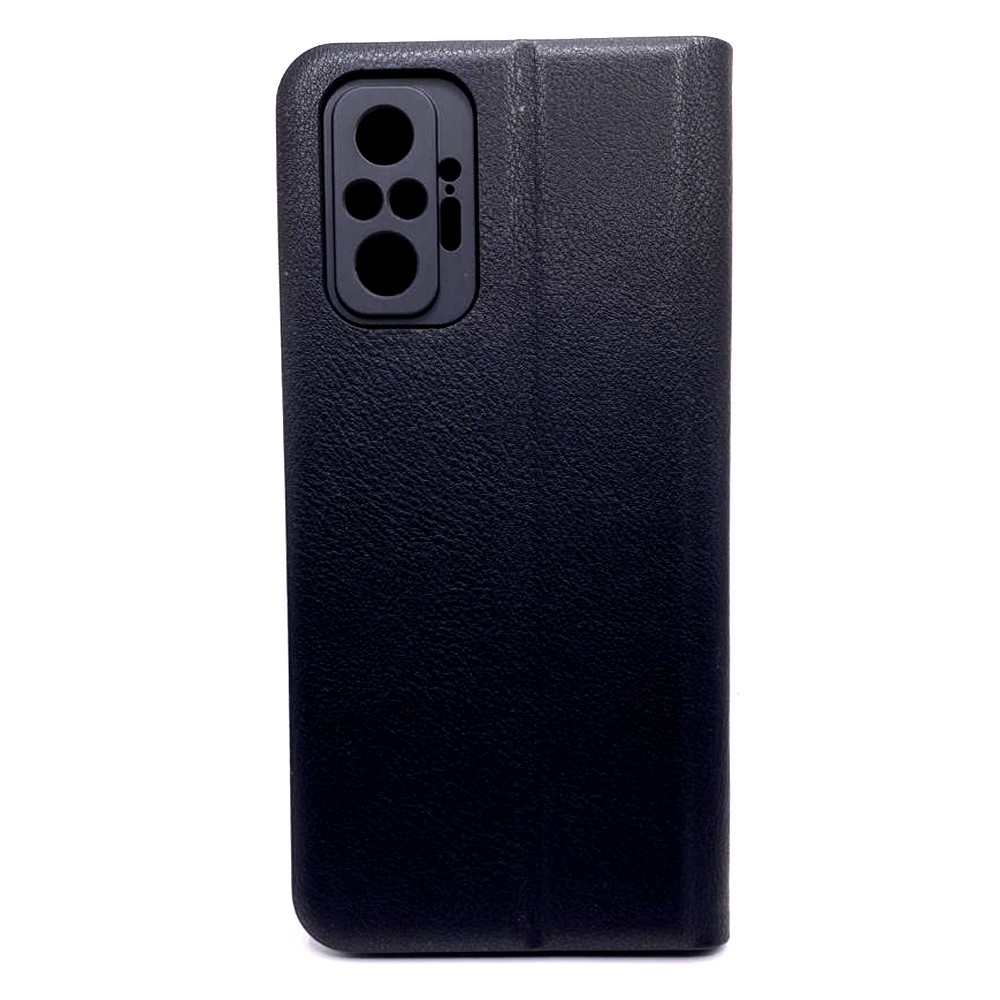 Книжка LEATHER для Xiaomi Redmi Note 10 Pro/Note 10 Pro max чорна-1