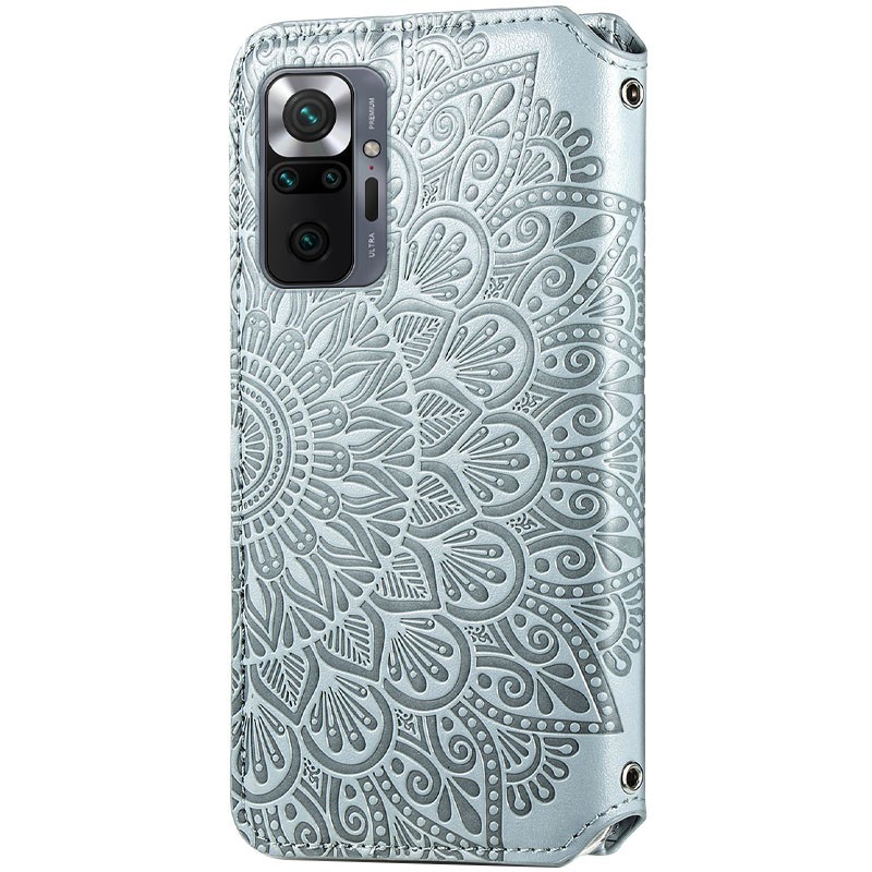 Книжка GETMAN Mandala для Xiaomi Redmi Note 10 Pro сіра-1