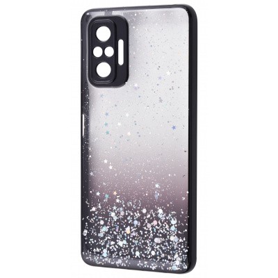 Накладка Glitter Bling Sequins для Xiaomi Redmi Note 10 Pro (black)-0