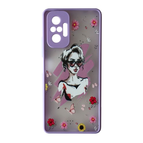 WAVE Cartoon Case Xiaomi Redmi Note 10 Pro (girl flowers)-0