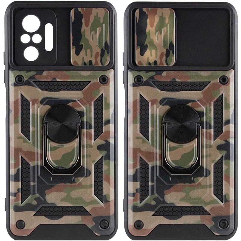 Накладка Camshield Serge Ring Camo для Xiaomi Redmi Note 10 Pro 4G Камуфляж, коричневий-0