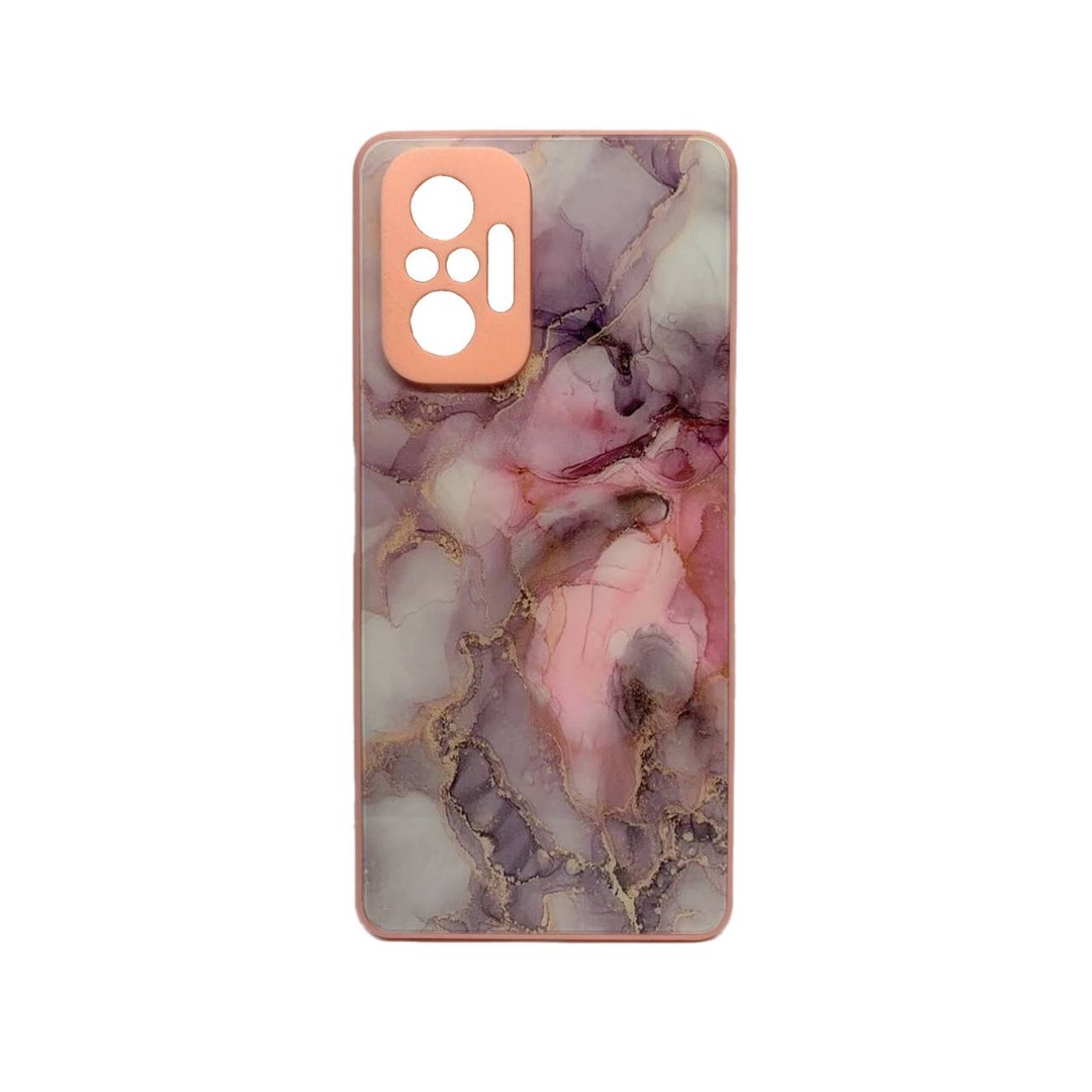 Накладка Marble Clouds для Xiaomi Note 10 Pro (Pink,скло)-0