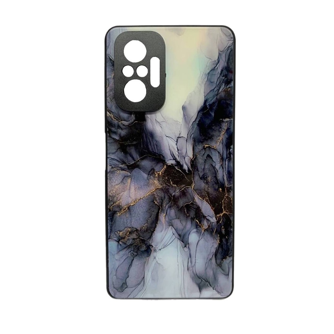 Накладка Marble Clouds для Xiaomi Note 10 Pro (Сіра,скло)-0