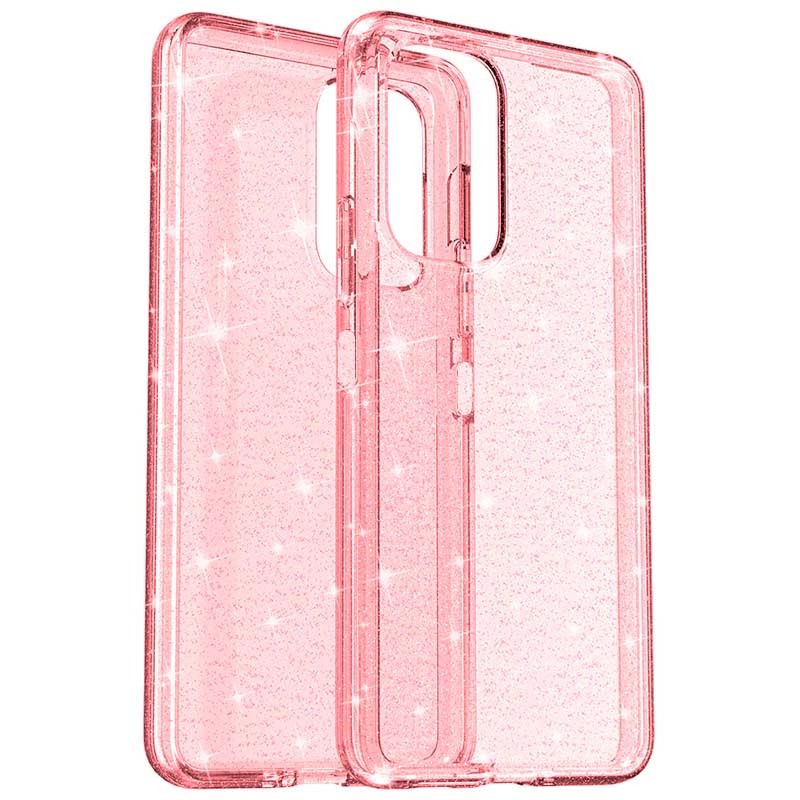 Накладка Molan Cano Glossy Jelly для Xiaomi Redmi Note 10 Pro рожева з блискітками-0