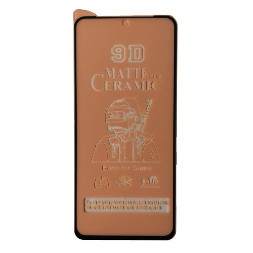 Гнучке скло Ceramic Matt для Xiaomi Redmi Note 10 Pro/Poco F3/Black Shark 4/P Smart 2021/Note 9s/Mi11i  матове з чорною рамкою-0