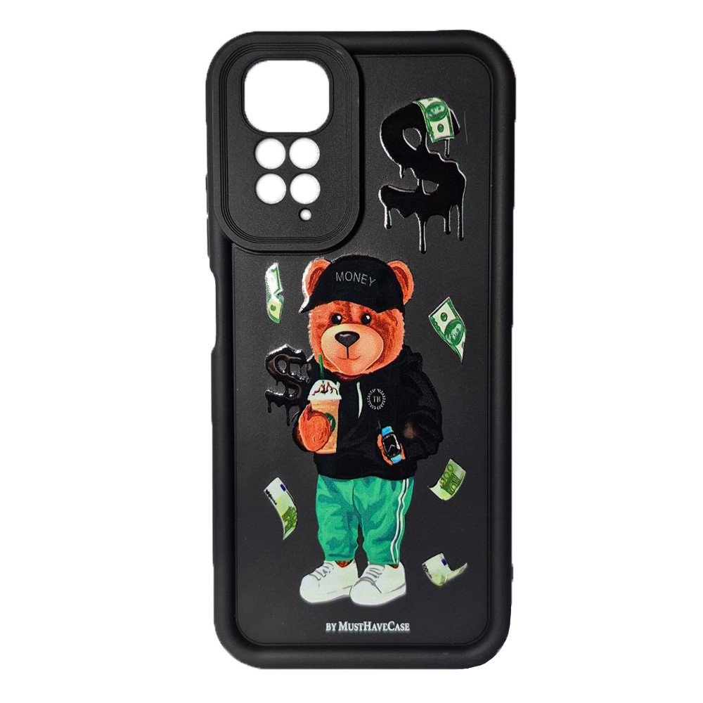Накладка Shock Sides Resistant для Xiaomi Redmi Note 11 / Note 11s Black/ bear  money-0