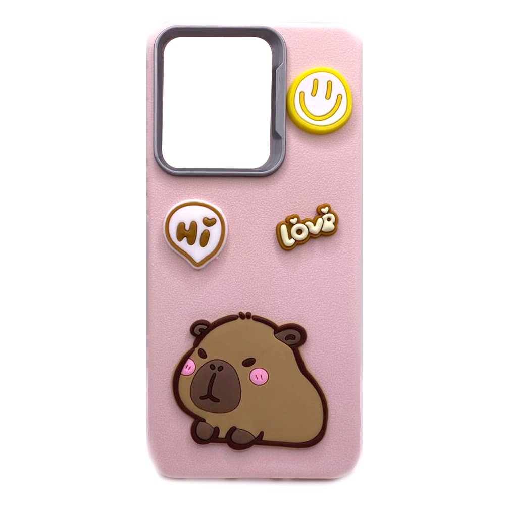 Чохол Leather Toys для Xiaomi Redmi Note 13 Pro 4G / Poco M6 Pro 4G / Note 14s (Capybara / Pink)-0