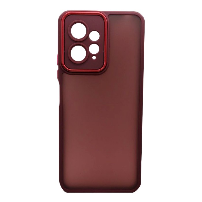 Накладка Luxury Metal Lens для Xiaomi Note 12 4G Марсала-0