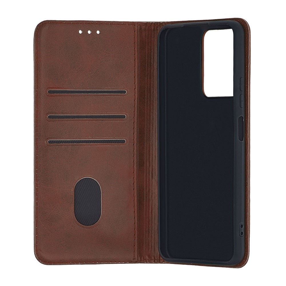 Книжка Black TPU Magnet для Xiaomi Redmi Note 12 4G  коричнева-2