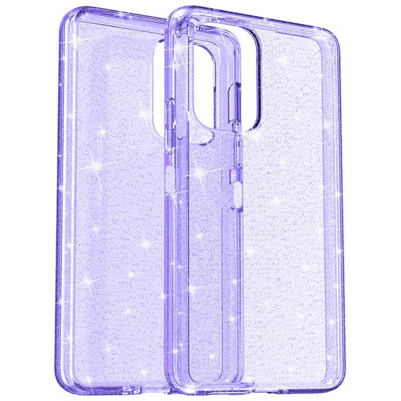 Накладка Molan Cano Glossy Jelly для Xiaomi Note 12 4G бузкова з блискітками-0