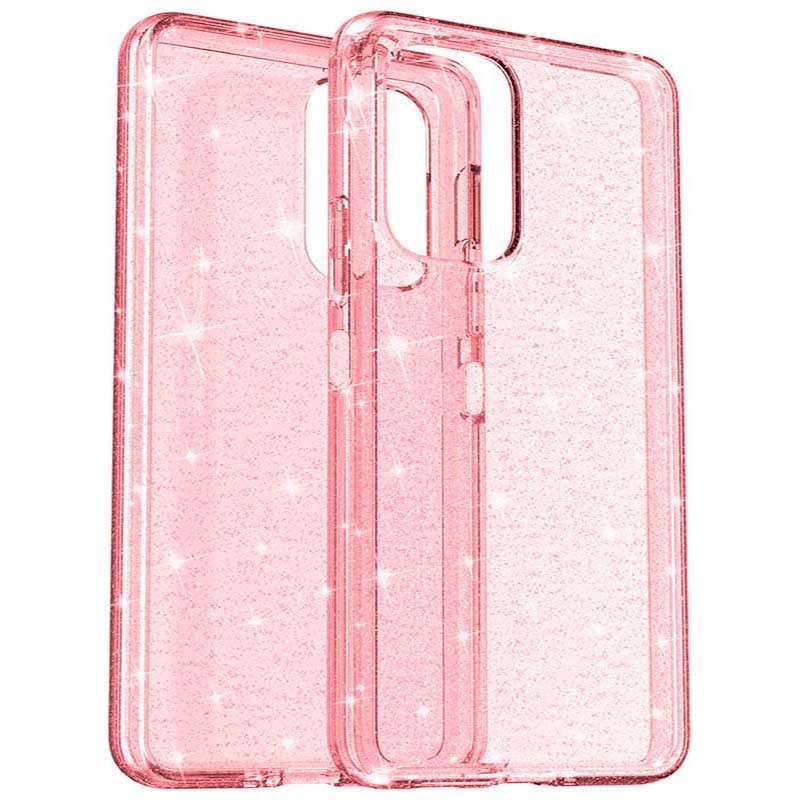 Накладка Molan Cano Glossy Jelly для Xiaomi Note 12 4G рожева з блискітками-0