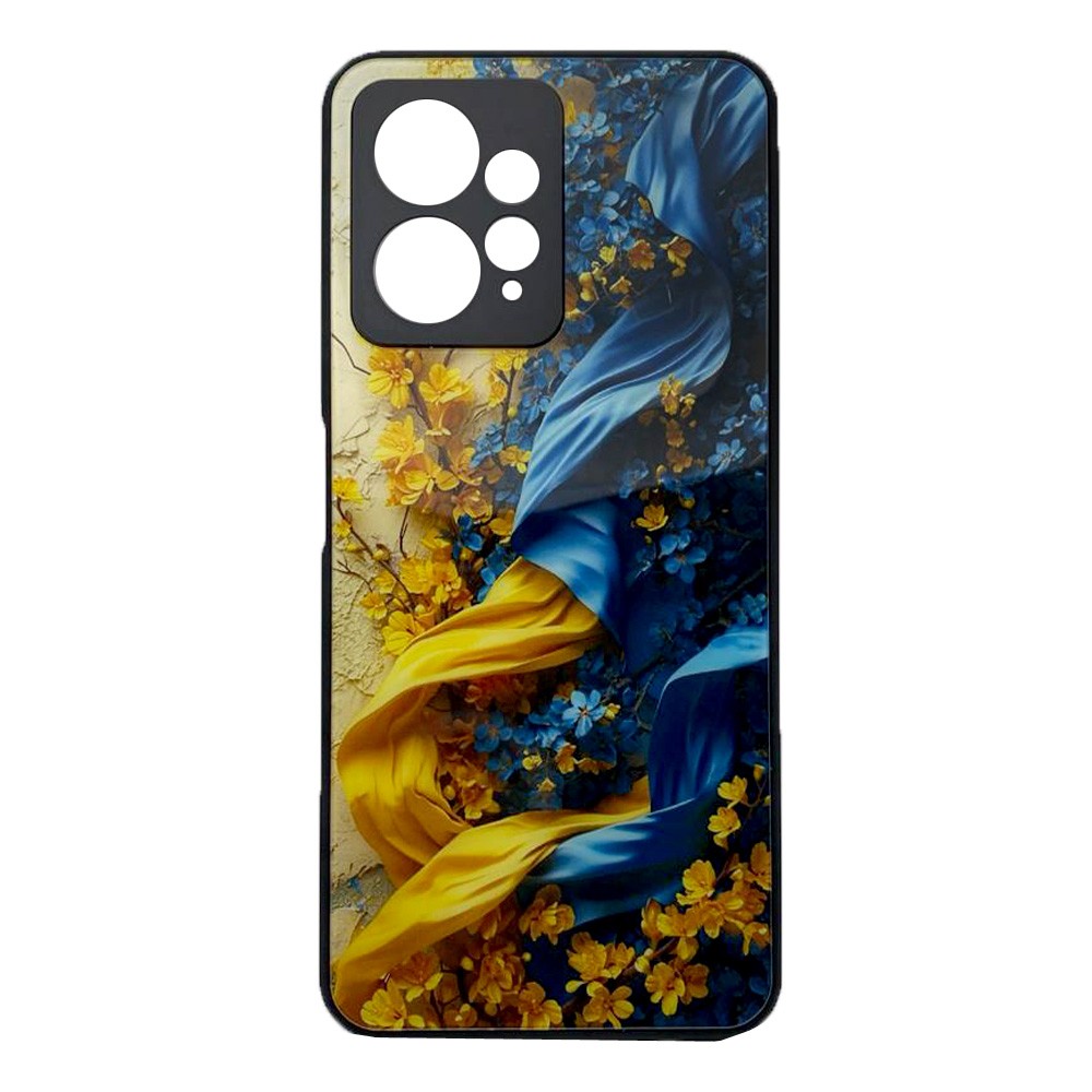 Накладка Marble Clouds для Xiaomi Note 12 4G  (Квіти на стіні, скло)-0