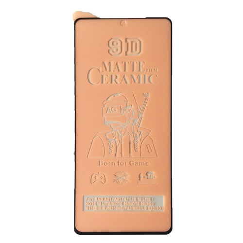 Гнучке скло Ceramic Matt для Xiaomi Redmi Note 12 Pro /A71/Note 20/M51/S10 Lite/LG K92 5G матове з чорною рамкою-0