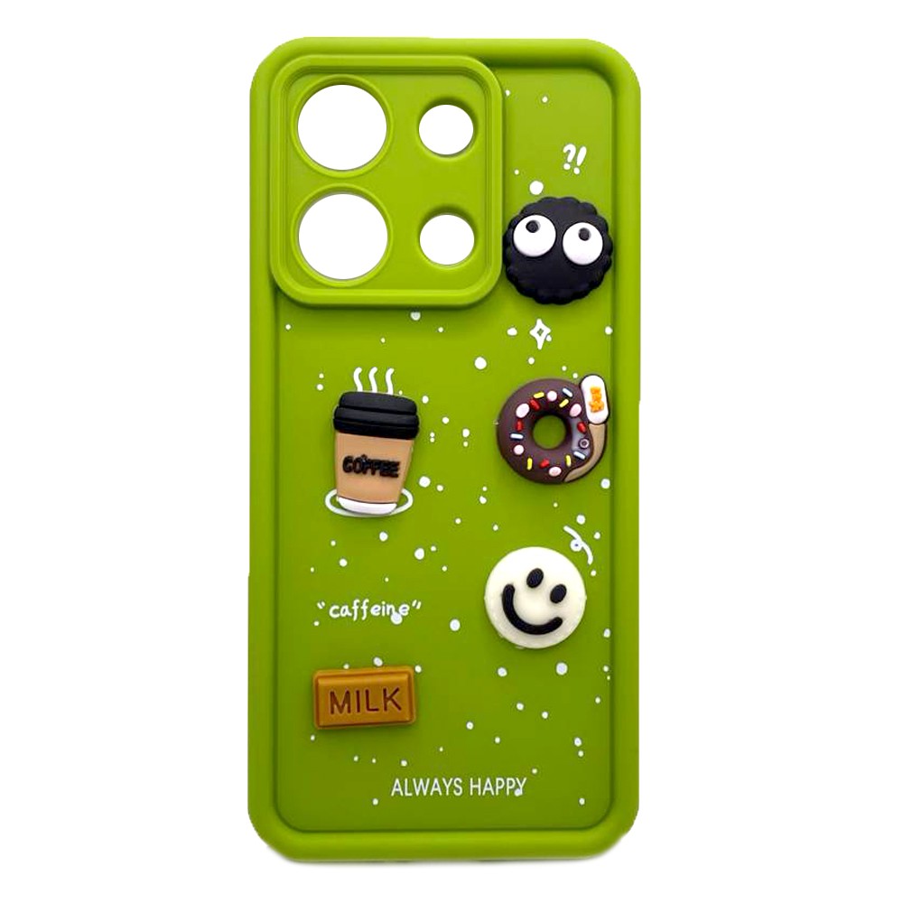 Чохол Pretty Toys для Xiaomi Redmi Note 13 4G (Light Green/Always Happy)-0