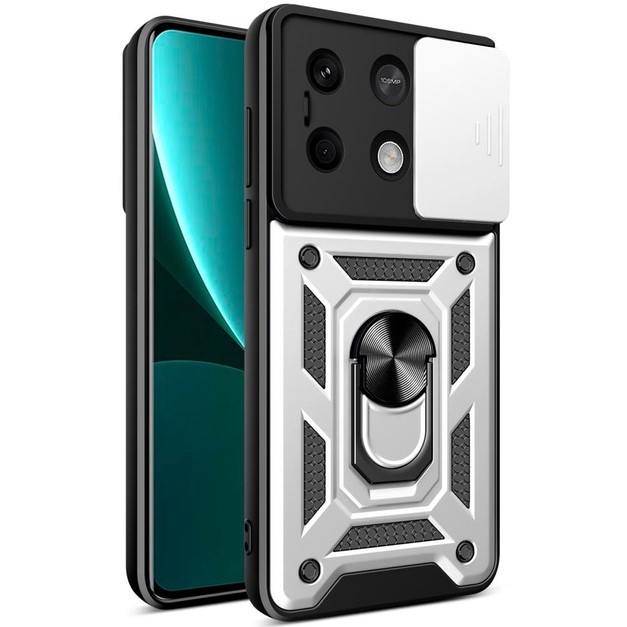 Накладка Camshield Serge Ring для Xiaomi Note 13 4G срібна-0