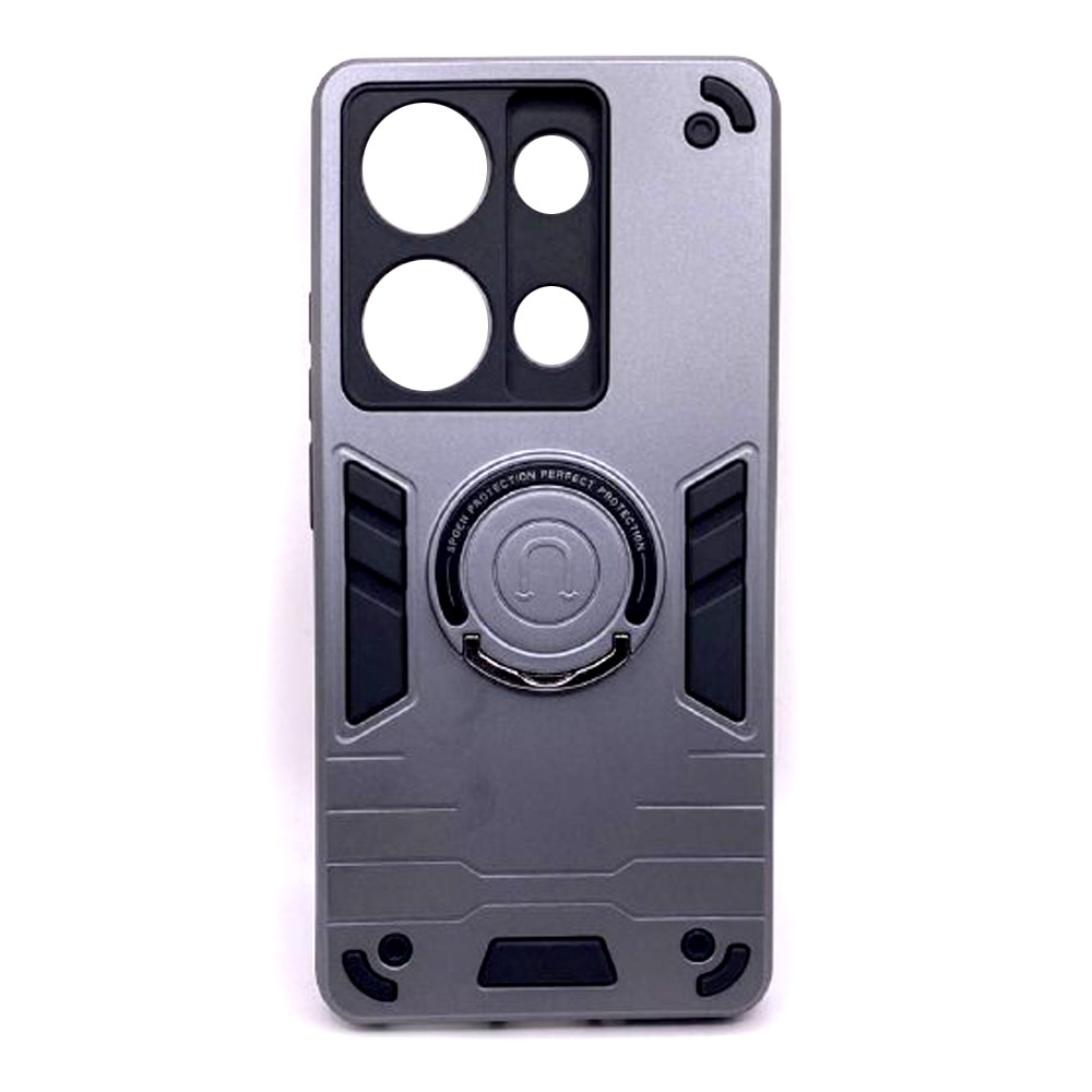 Накладка Armored Round Ring Magnetic Separate Camera для Xiaomi Note 13 Pro 4G/ Poco M6 Pro 4G/ Note 14s (Grey)-0