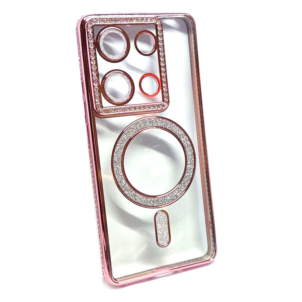 Накладка Diamond Bling MagSafe для  Xiaomi Note 13 4G рожевий-0