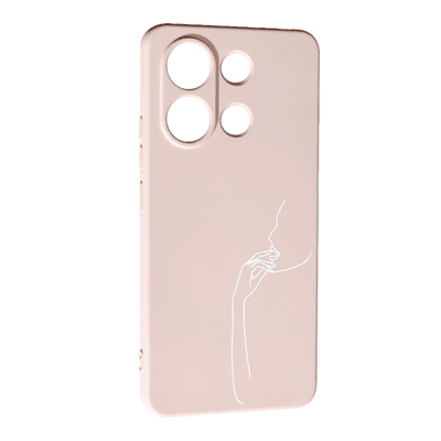 Накладка Silicone Case Art для Xiaomi Redmi Note 13 4G Face (pink sand)-0