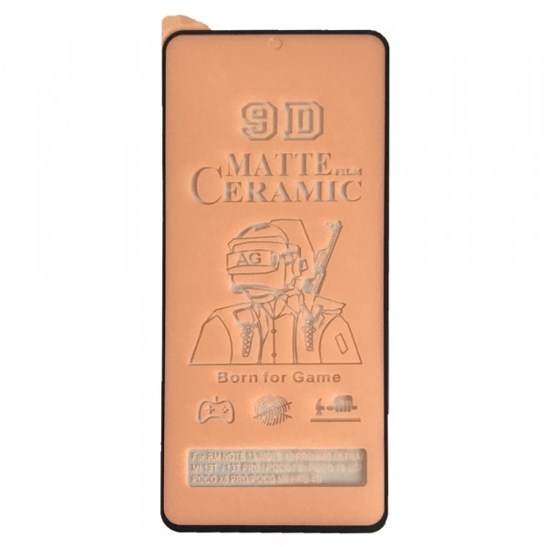 Гнучке скло Ceramic MATT для Xiaomi Note 13 5G/Redmi Note 13 Pro 4G матове з чорною рамкою-0