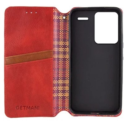 Книжка GETMAN Cubic для Xiaomi Redmi Note 13 Pro Plus червона-1