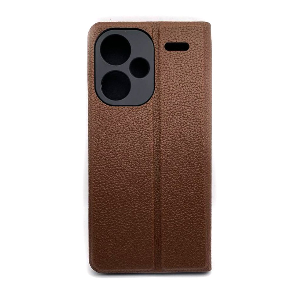 Книжка Leather Flip case для Xiaomi Redmi Note 13 Pro Plus (5G) (Brown)-1
