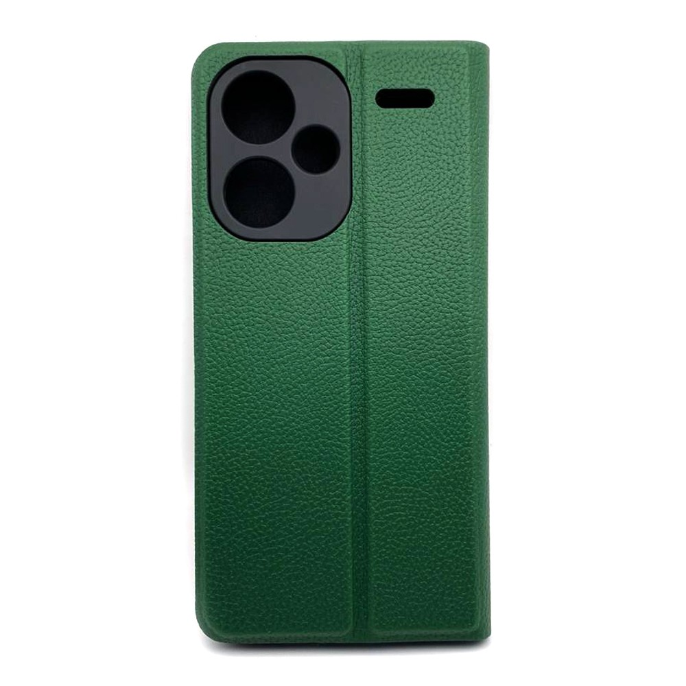 Книжка Leather Flip case для Xiaomi Redmi Note 13 Pro Plus (5G) (Dark green)-1