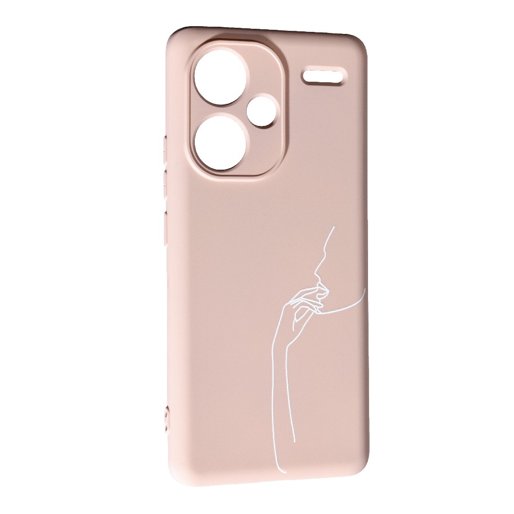 Накладка Silicone Case Art для Xiaomi Redmi Note 13 Pro Plus Face (pink sand)-0