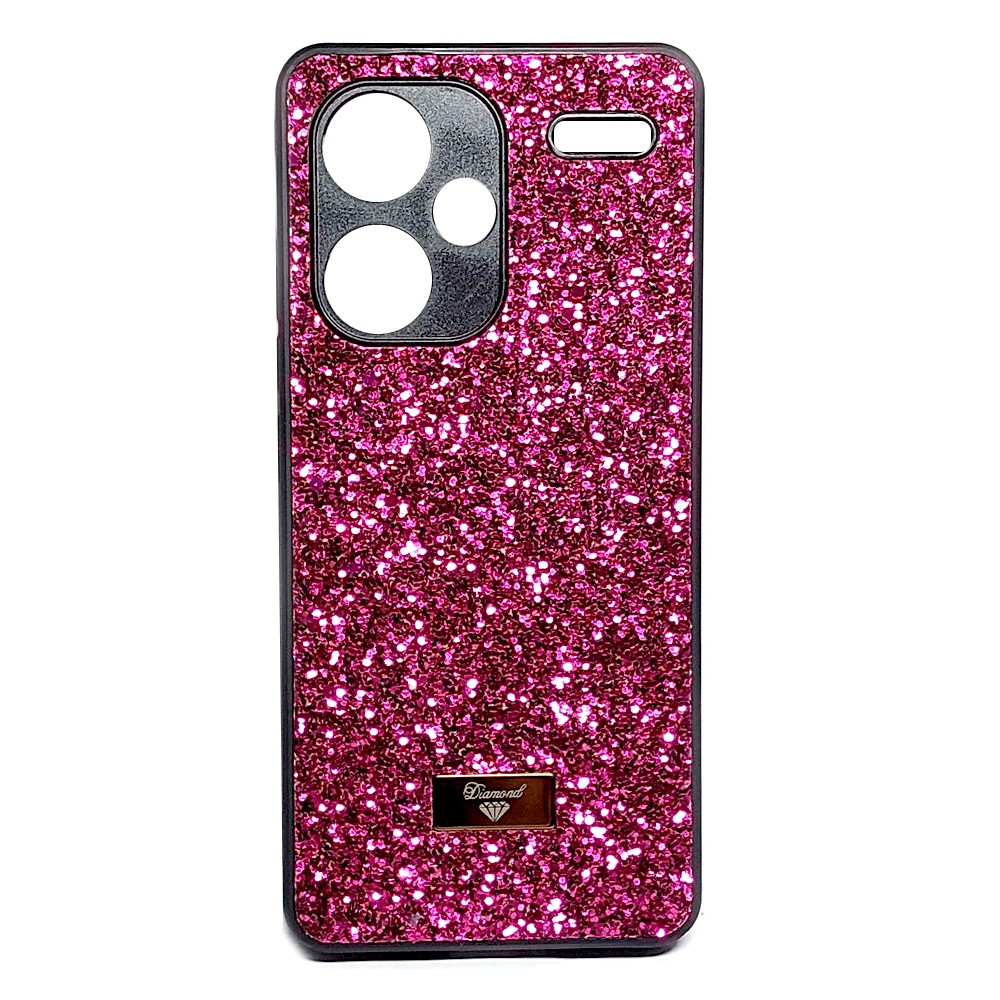 Накладка Bling Grainy Diamond Separate Camera для Xiaomi Note 13 Pro Plus (Малинова)-0