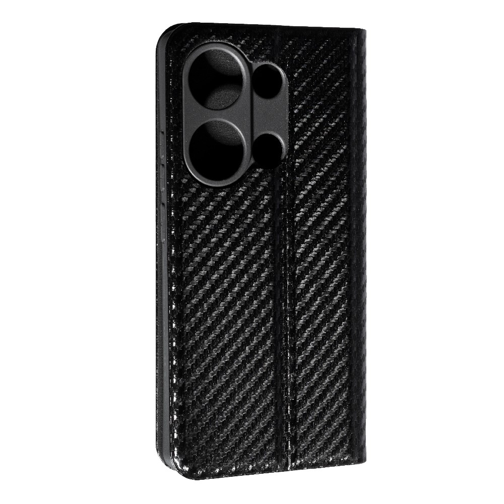Книжка FLIP COVER Carbon для Xiaomi Redmi Note 13 Pro (4G) / Poco M6 Pro (4G) Black-1
