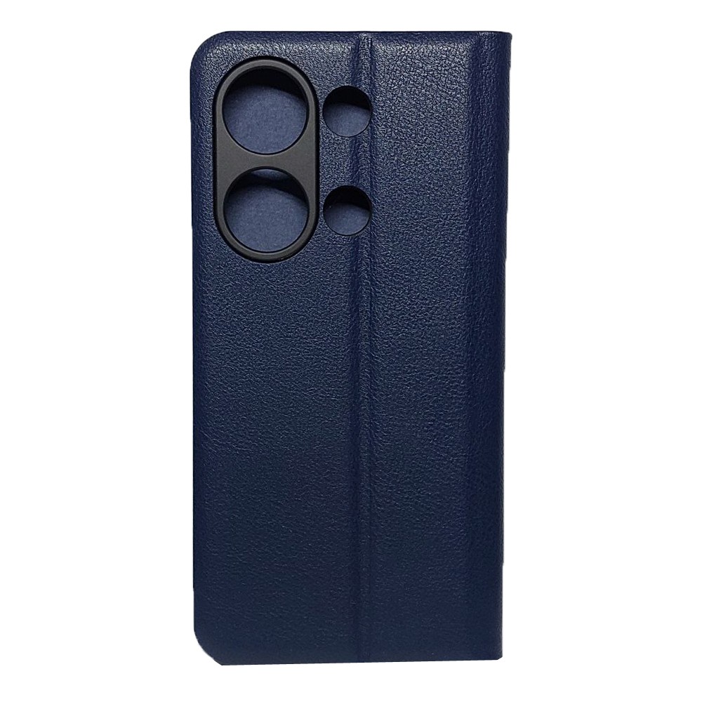 Книжка LEATHER для Xiaomi Redmi Note 13 Pro 4G / Poco M6 Pro 4G темно-синя-1