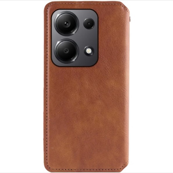 Книжка GETMAN Cubic для Xiaomi Redmi Note 13 Pro 4G/Poco M6 Pro 4G коричнева-1