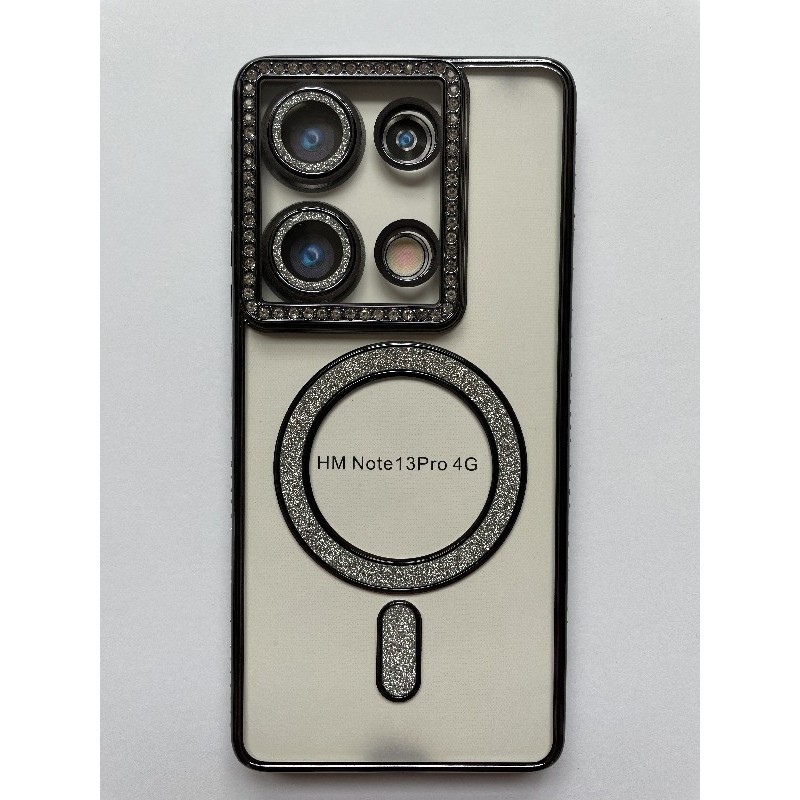 Накладка Diamond Bling MagSafe для  Xiaomi Note 13 Pro 4G / Poco M6 Pro 4G/ Note 14s чорний-0