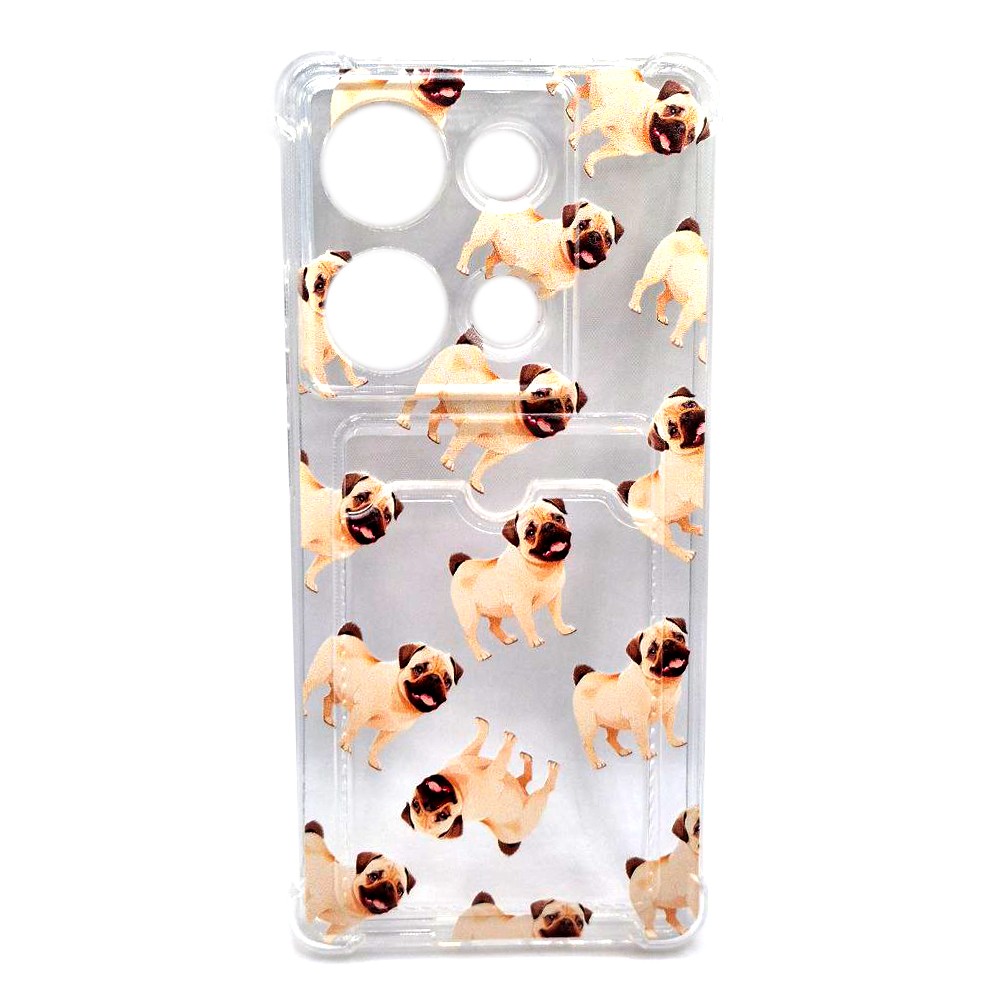 Накладка Space Card Pocket Image для Xiaomi Redmi Note 13 Pro 4G/Poco M6 Pro/Note 14s Мопс-0