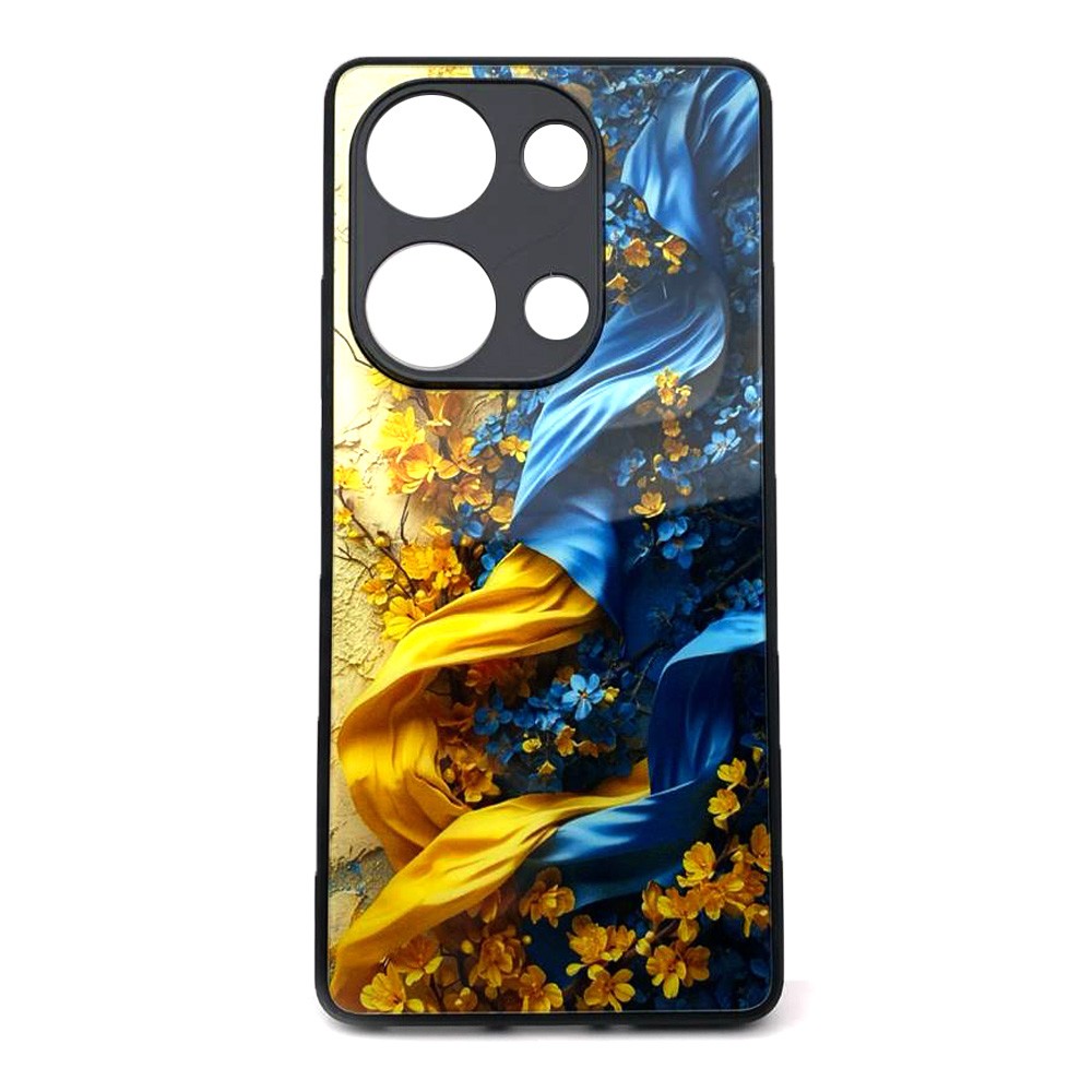 Накладка Marble Clouds для Xiaomi Note 13 Pro 4G/Poco M6 Pro 4G  (Квіти на стіні, скло)-0