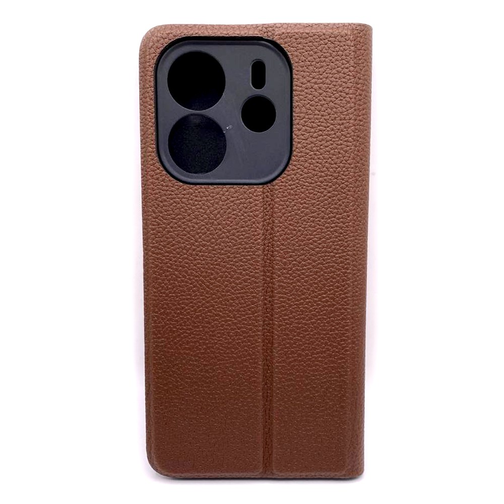 Книжка ELITE Stage для Xiaomi Redmi Note 14 4g коричнева-1