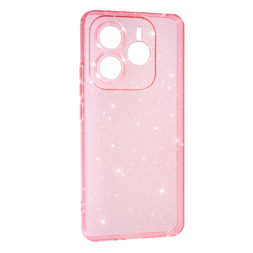 Накладка Molan Cano Glossy Jelly для Xiaomi Redmi Note 14 (4G) (UA/EUROPE) рожева з блискітками-0