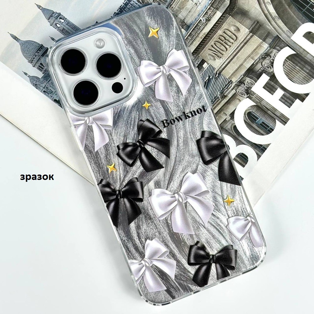 Накладка Nacre Print для Xiaomi Redmi Note 14 Pro 4G Bows black-0