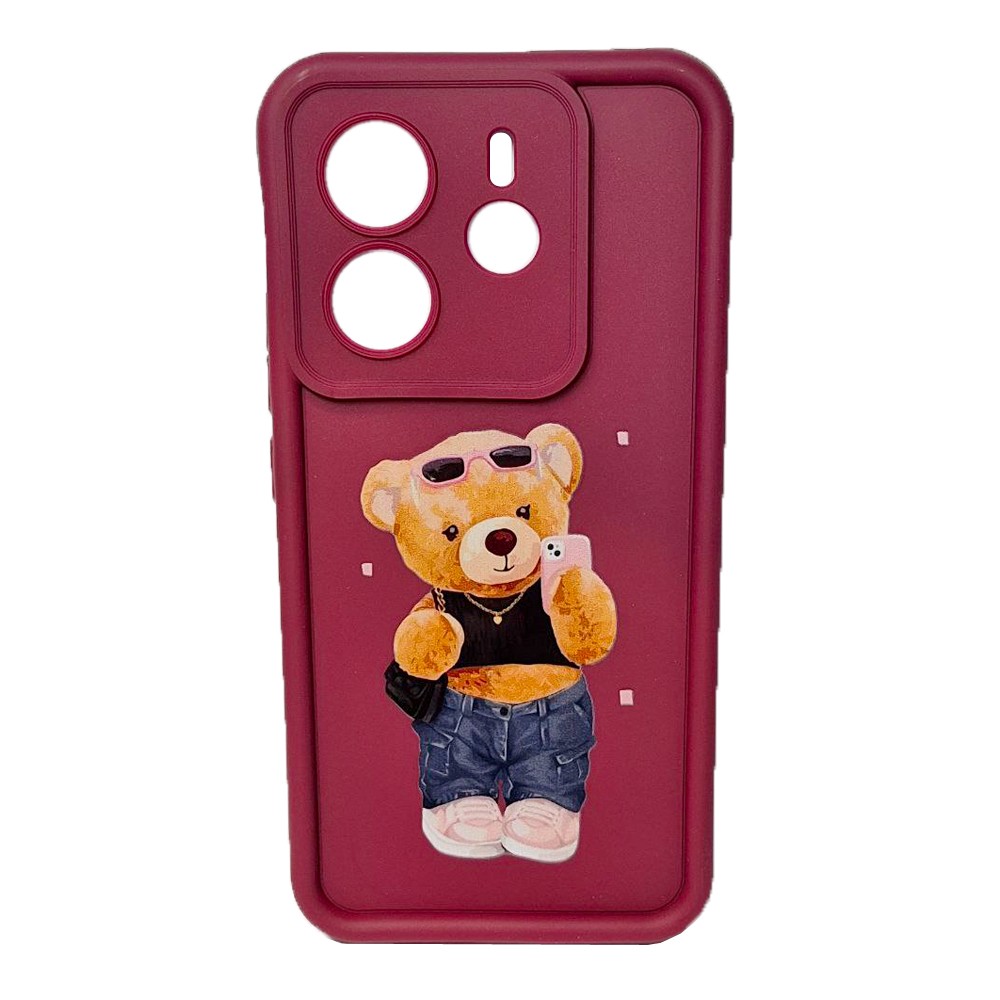 Накладка Shock Sides Resistant для Xiaomi Note 14 4G 164 mm Marsala/bear-0