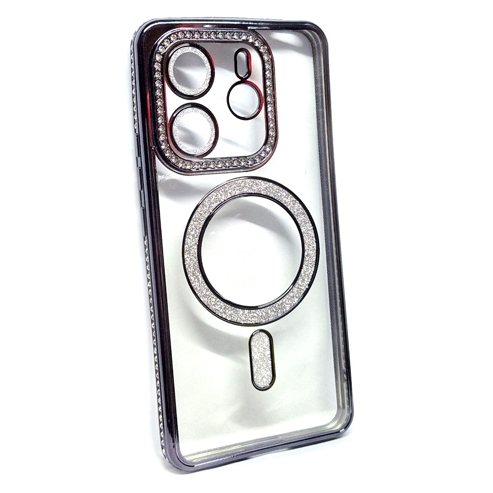 Накладка Diamond Bling MagSafe для  Xiaomi Note 14 4G чорний-0
