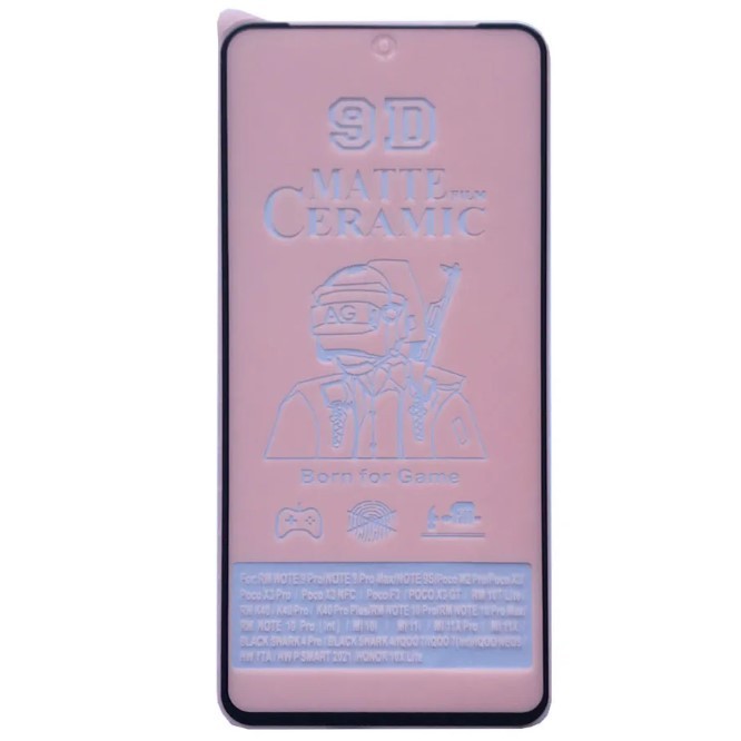 Гнучке скло Ceramic MATT для Xiaomi Redmi Note 14 4G EU (164,8мм) матове з чорною рамкою-0