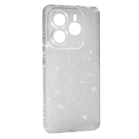 Накладка Molan Cano Glossy Jelly для Xiaomi Redmi Note 14 (4G) Global 163 mm прозора з блискітками-0