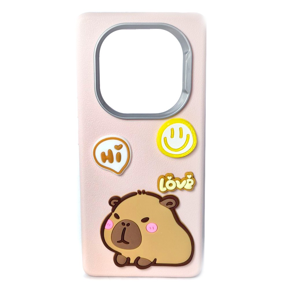 Чохол Leather Toys для Xiaomi Redmi Note 14 Pro 4G (Capybara / Pink)-0